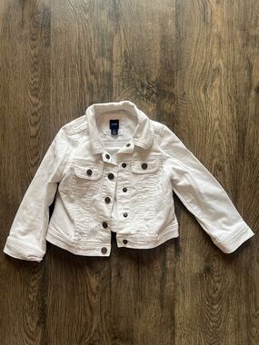 GAP Kids White Denim Jacket with Button Front